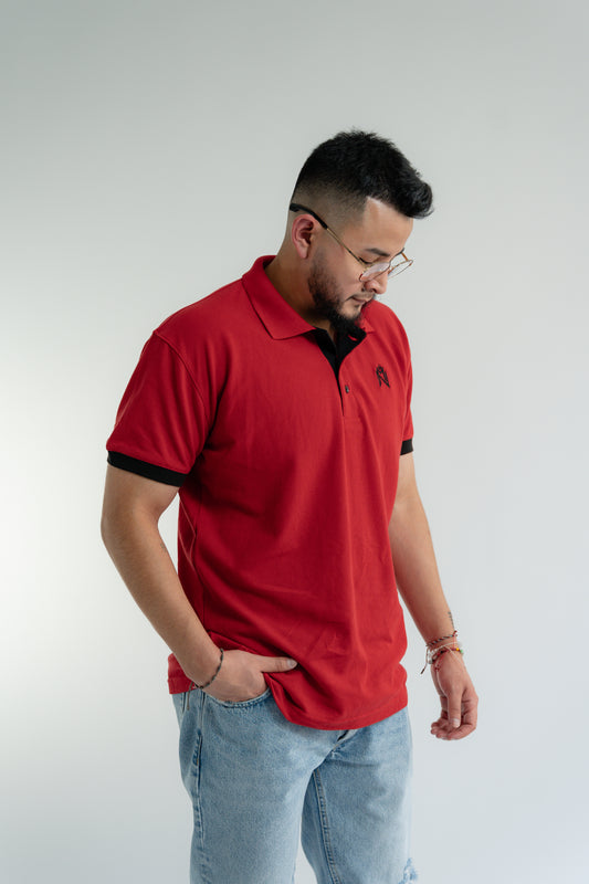 New Money Red w/ black polo